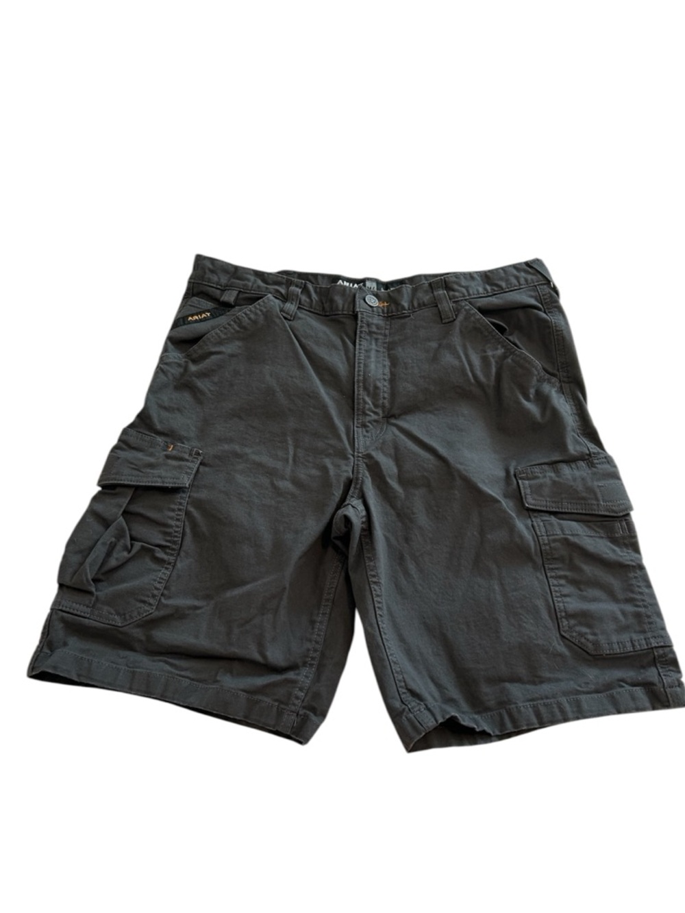 Ariat Cargo Shorts Mens Grey Cotton  Rebar M4 Relaxed Fit Workwear